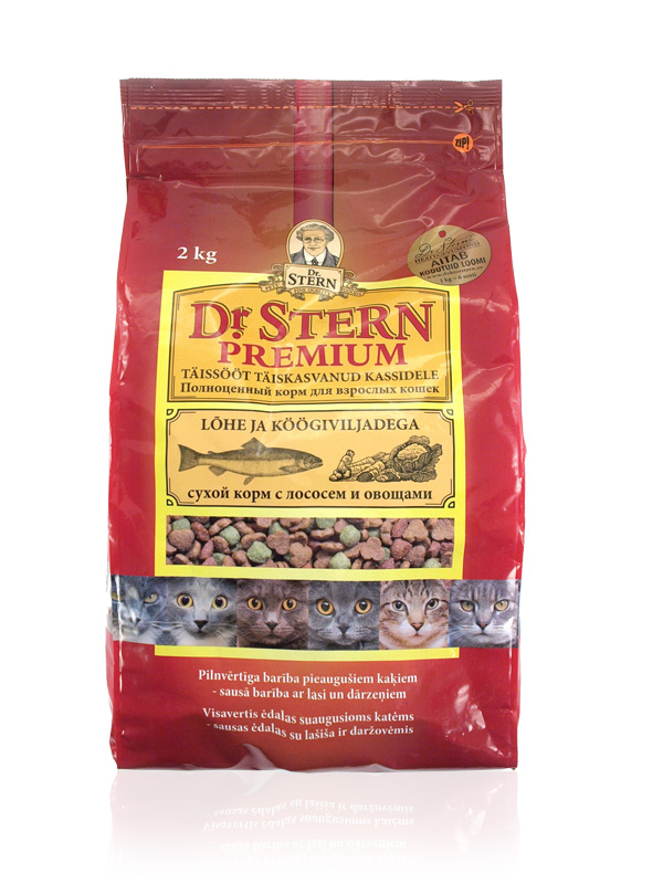 Dr STERN brand cat food bag pack design
